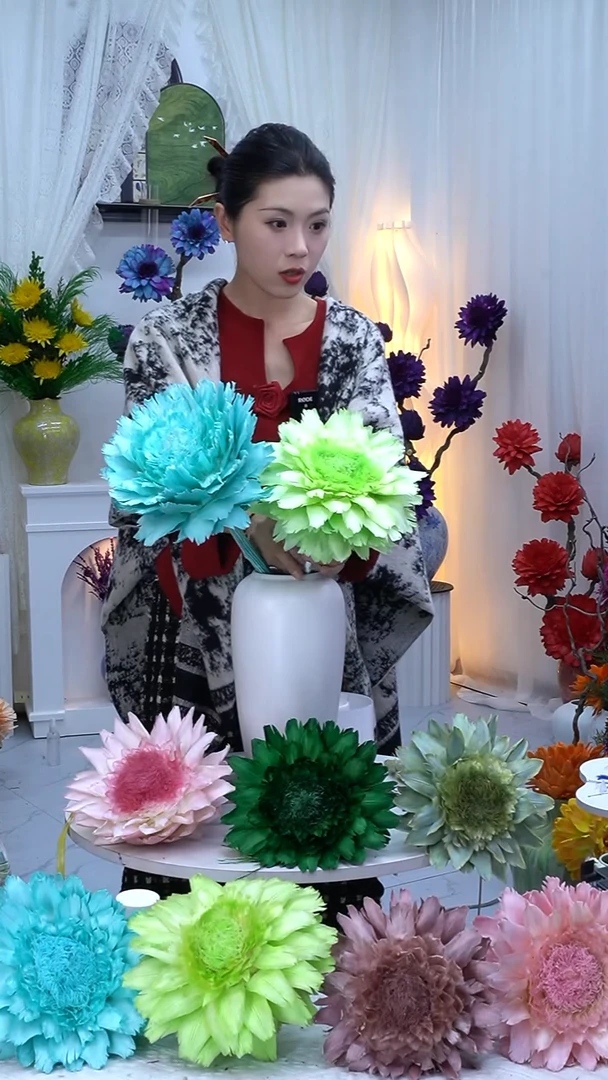 闲**客永生洋蓟亮绿+蒂芙尼蓝【叶片有伤花心短】8807