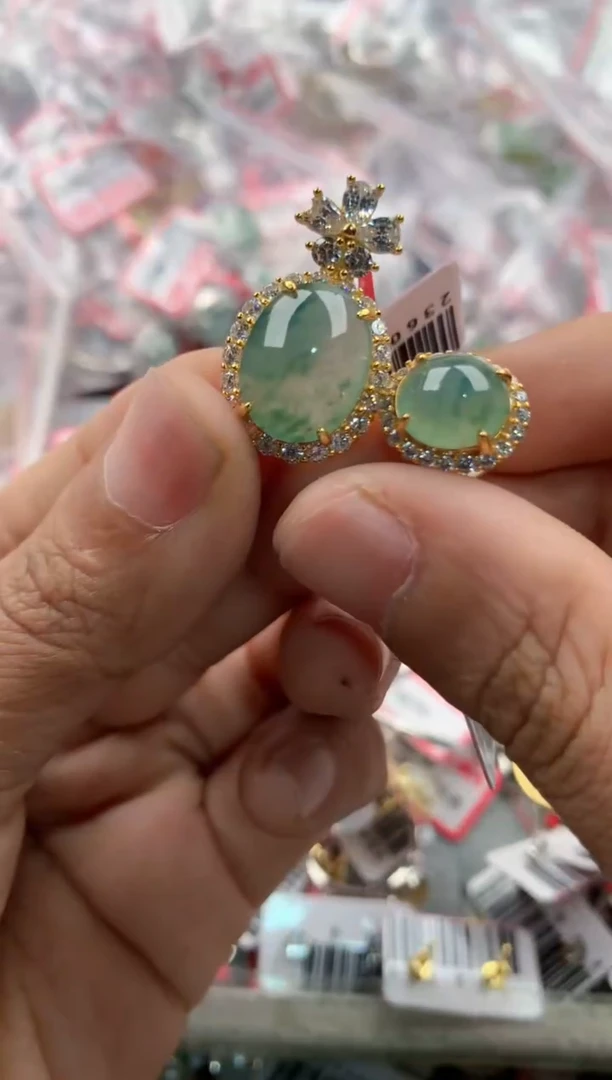 银S925镶嵌戒指翡翠10               5