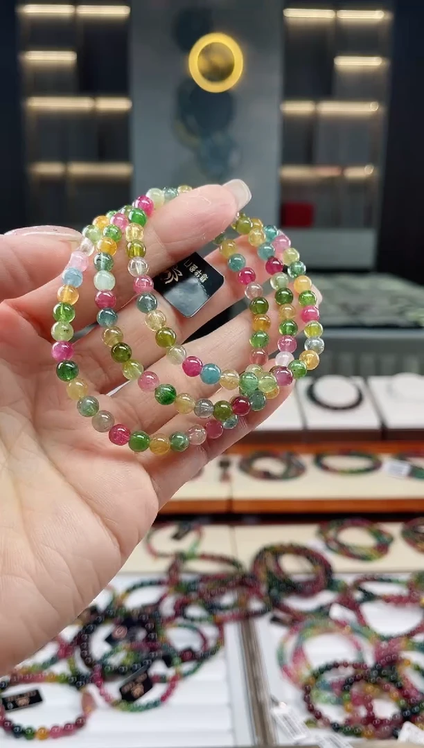 未镶嵌老矿碧玺三圈手串5mm+碧玺（多样性发一条）T