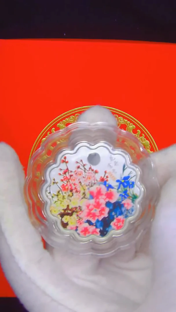 纯银8克足银彩色银月饼纪念章