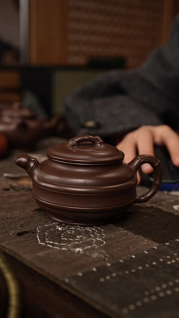 【闪购商品】紫砂茶壶双线竹鼓 紫砂壶111111111