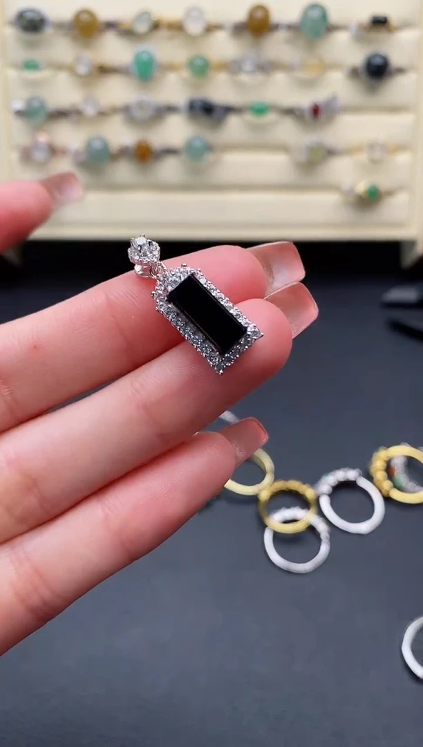 银S925镶嵌戒指翡翠2222222+3