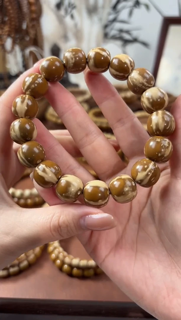 手串紫金鼠夏*14.7大尺寸半实心紫金鼠西瓜纹老型