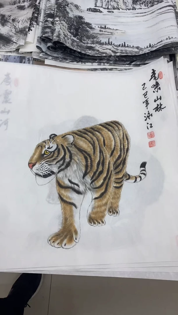 国画福利！沈泳江 工笔三尺斗方46*46cm