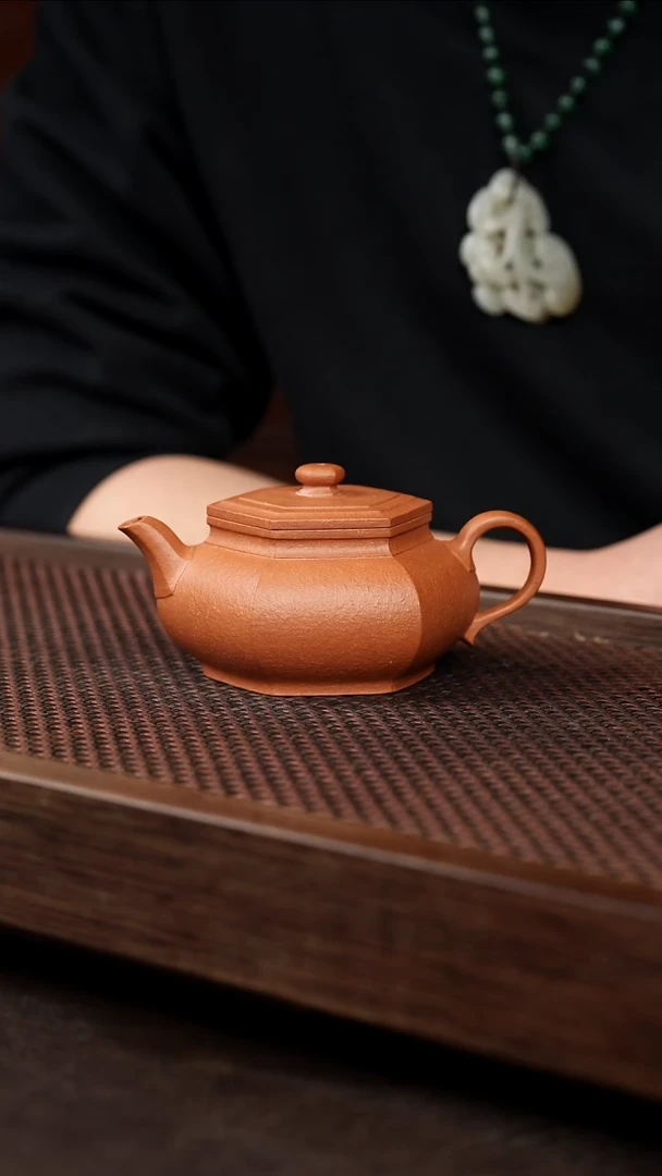 茶壶紫砂红黄泥大彬六方