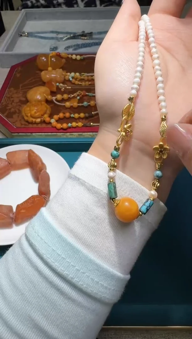 琥珀颈饰未镶嵌多样性发一件 369