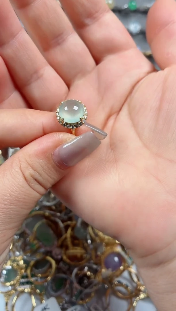 银S925镶嵌戒指翡翠.