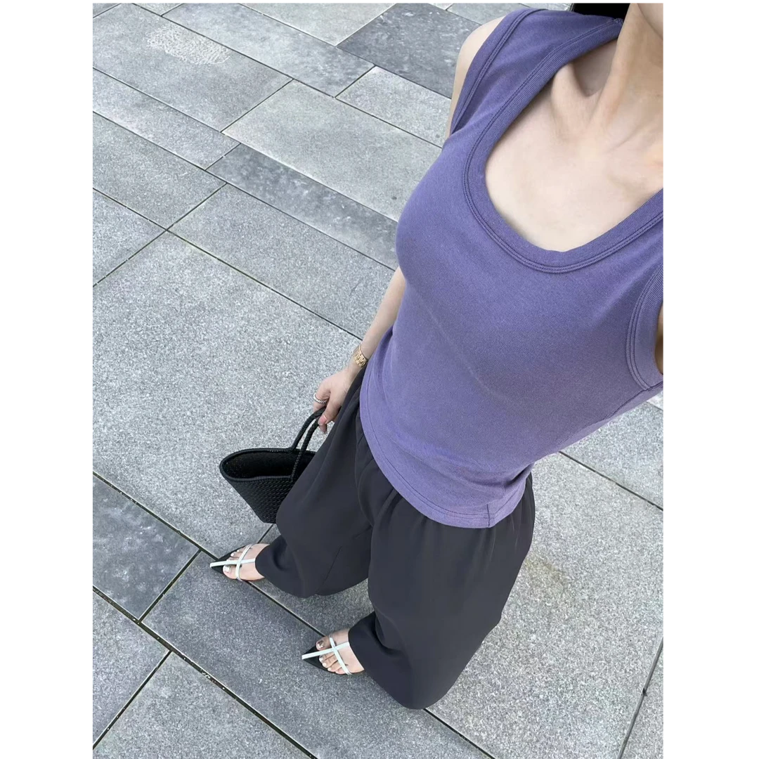 【梓铭】2561~姐妹们我买到了醉满意的背心！辣妹感遮肉显瘦背心女夏