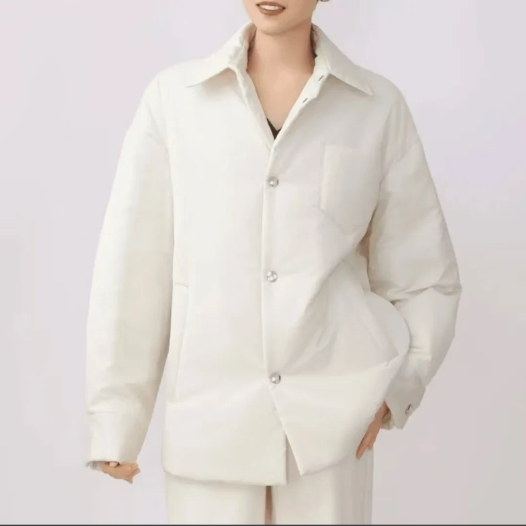 AMASS/阿玛施宽松型中长款棉服翻领保暖立领棉衣常规款5400658