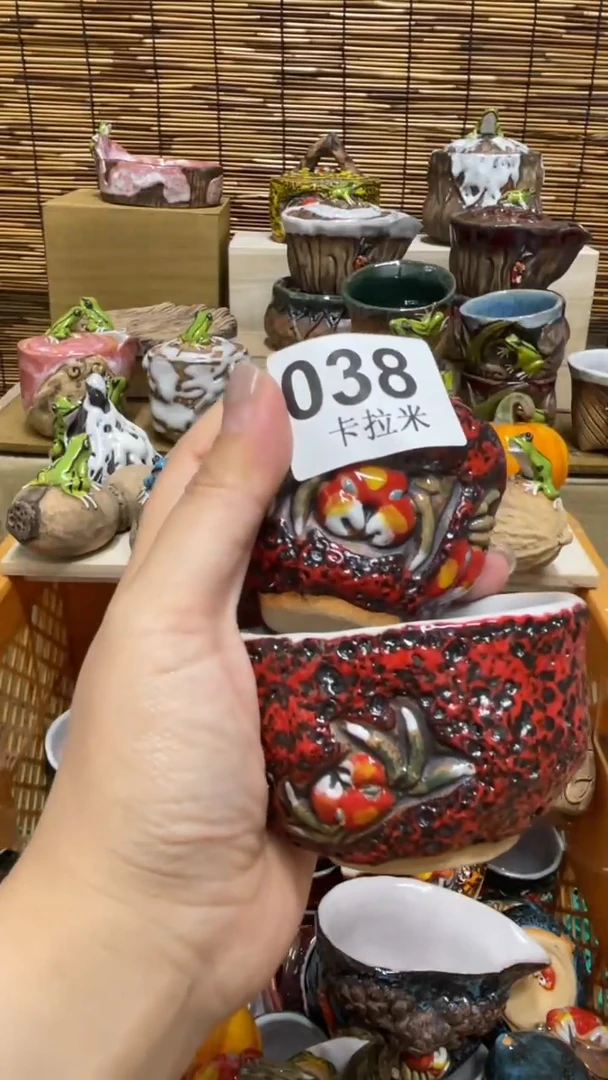 草*038精美粗陶手工柴烧