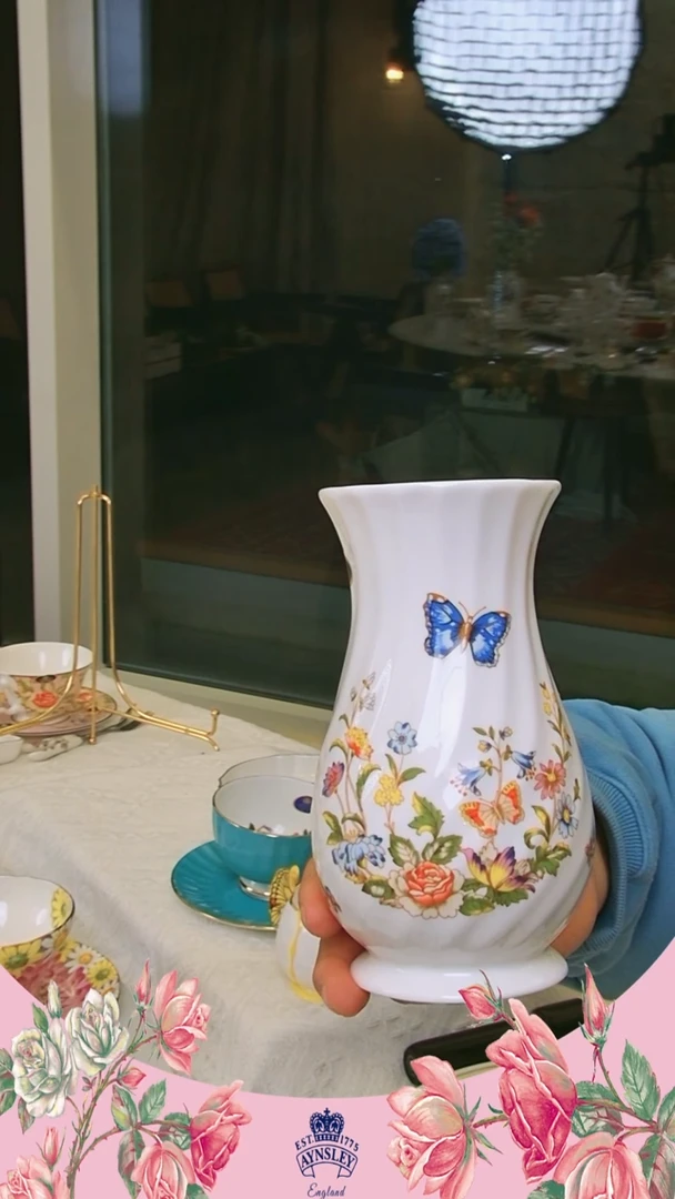 新骨瓷小屋花园螺旋花瓶