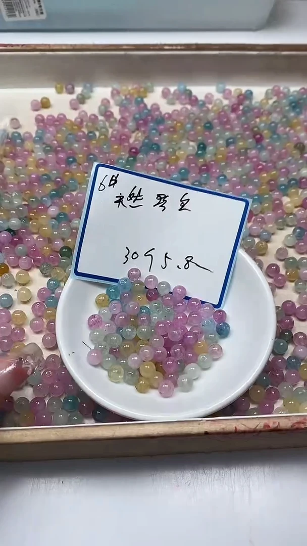 散珠未镶嵌碧玺C782 小灯泡碧玺6mm30颗5.8元