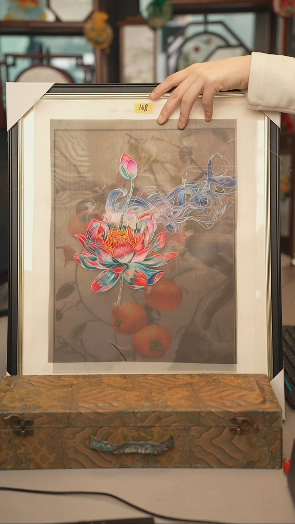 扇子苏绣绣片 30乘40