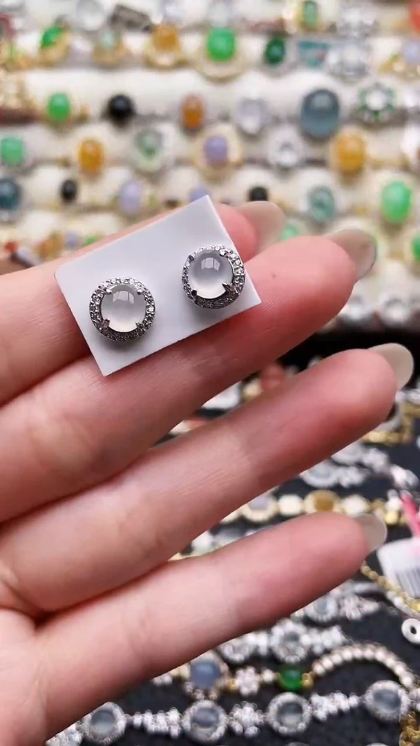 银S925镶嵌戒指翡翠80