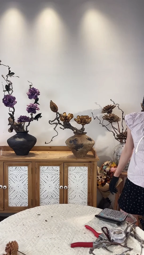 油画莲桌面款118