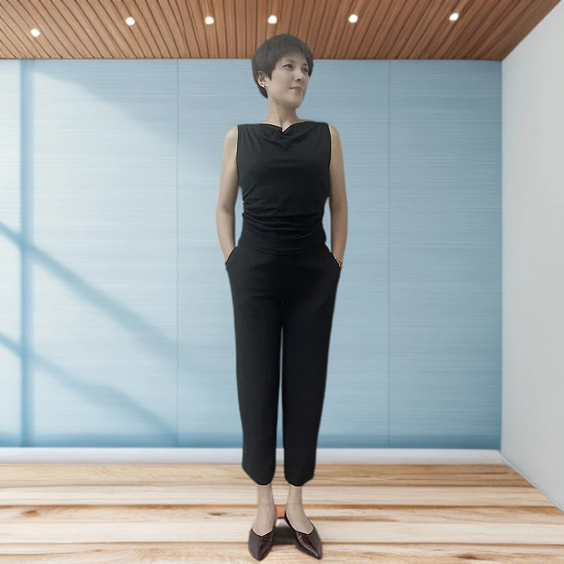 七海舞服三步踩女式黑色镶钻舞蹈裤子