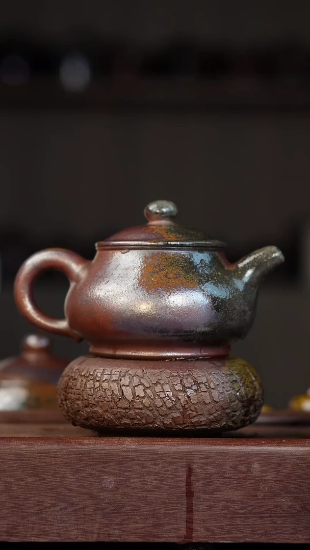 茶壶紫砂柴烧紫砂矮潘