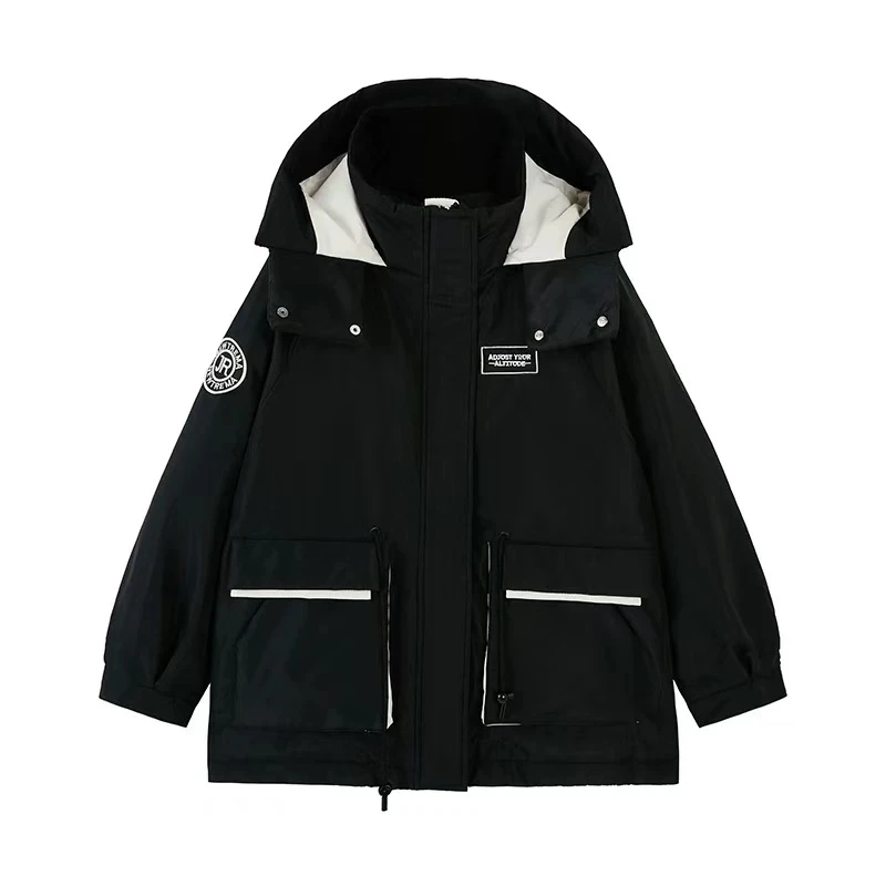 女士工装派克羽绒服女2025冬季新款女士中长款加厚白鹅绒外套