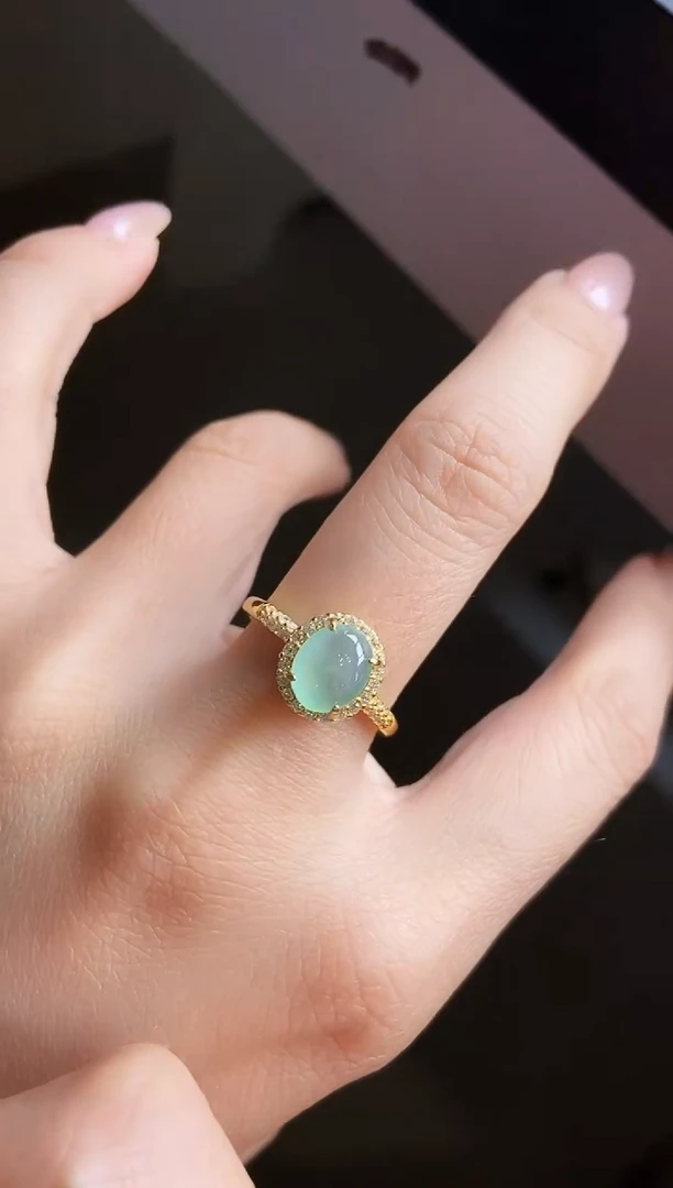 银S925镶嵌戒指翡翠12