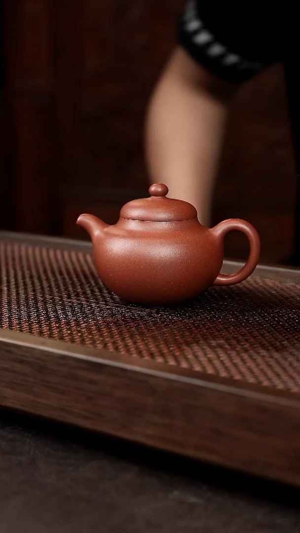 茶壶紫砂底槽清柿圆【带矿标证书】