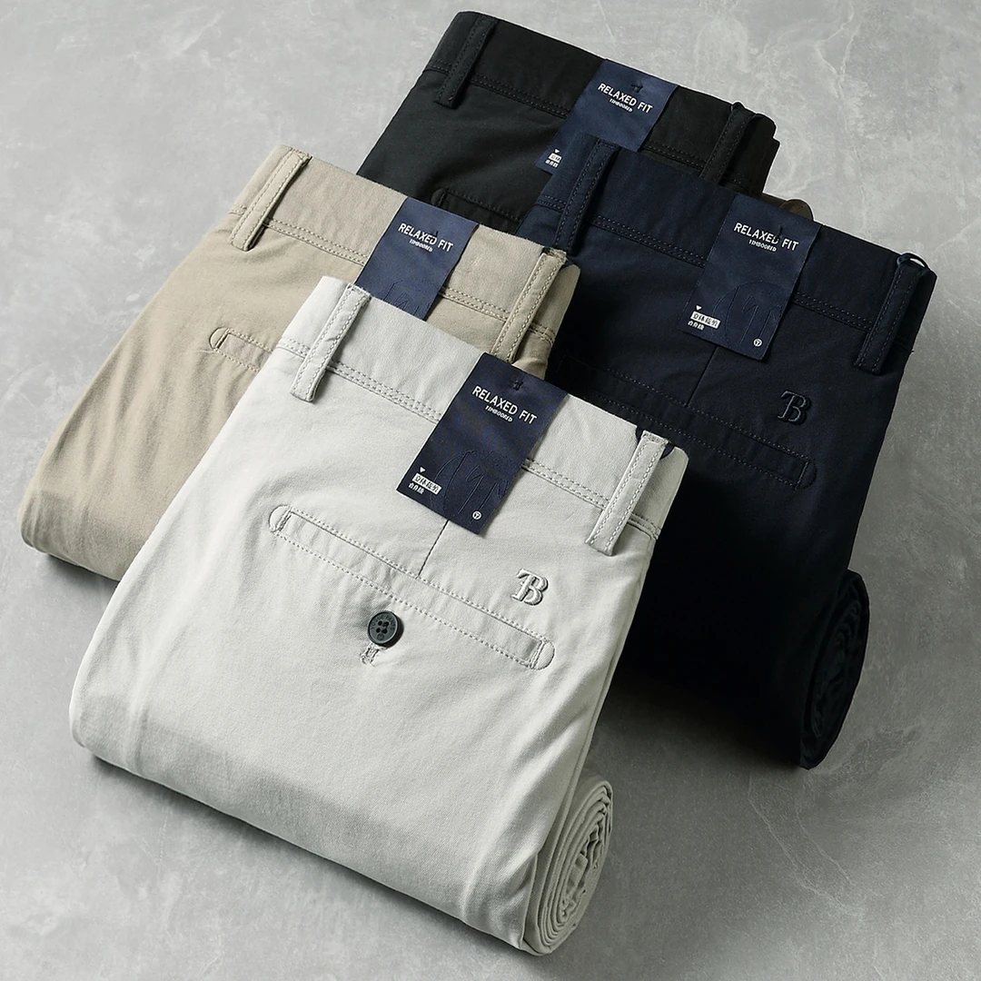 夏季薄款高端奢华莫代尔休闲直筒裤柔软细腻微弹百搭宽松商务男裤