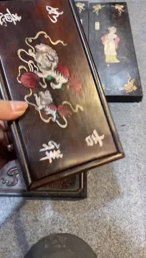 香榧木紫檀拆件雕刻板以直播间实物为准微瑕老物件