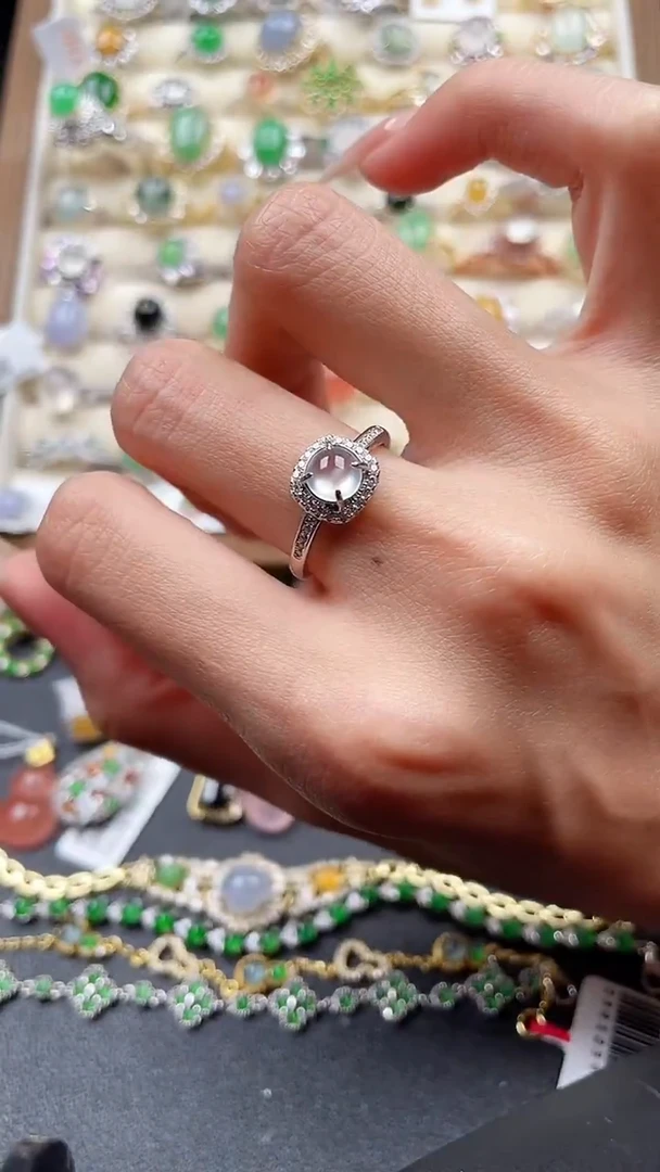 银S925镶嵌戒指翡翠88