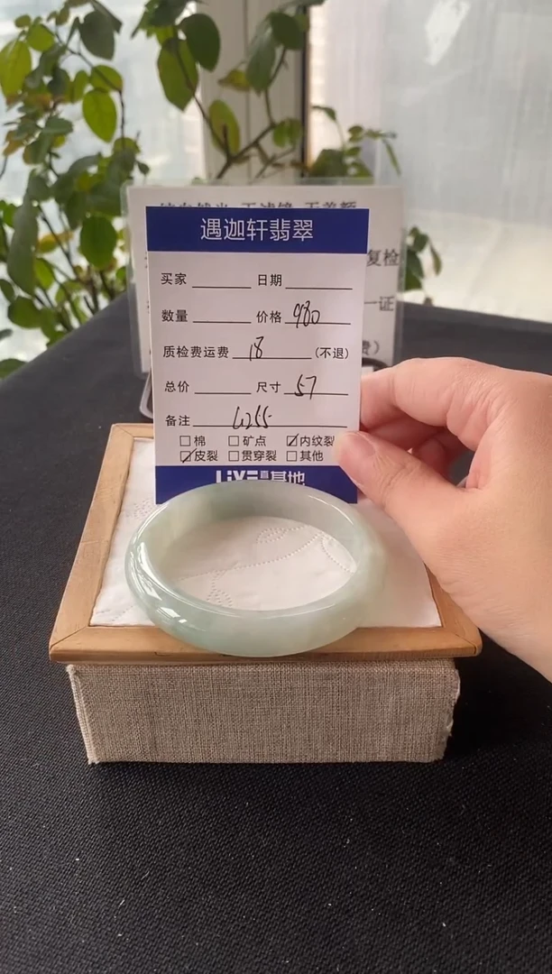 未镶嵌手镯翡翠57圈口 G255编码