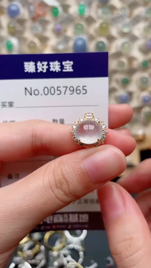 翡翠戒指银S925镶嵌.