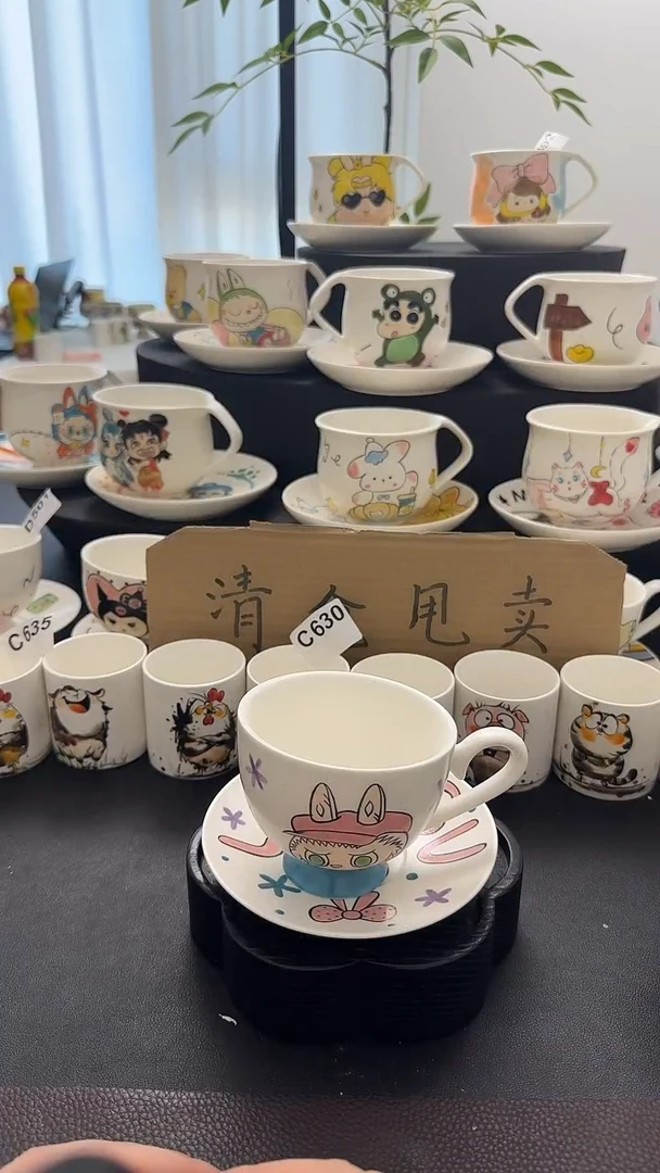 纯手工文*纯手工绘制陶瓷杯