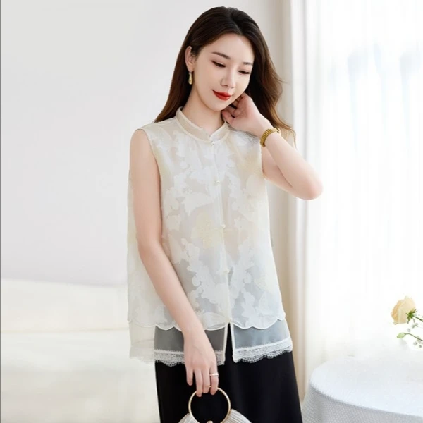 水墨佳人桑蚕丝真丝气质小马甲12599262