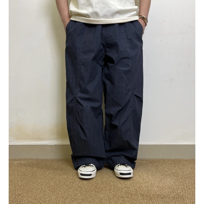 新品 日潮复古捏褶加长阔版老爹裤cityboy潮牌宽松高个子阔腿裤