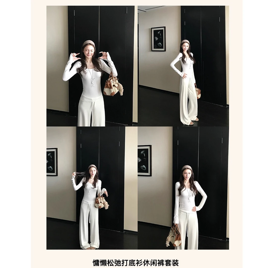 "Cleanfit自洽松弛"轻盈极简Row风 慵懒松弛打底衫休闲裤套装！