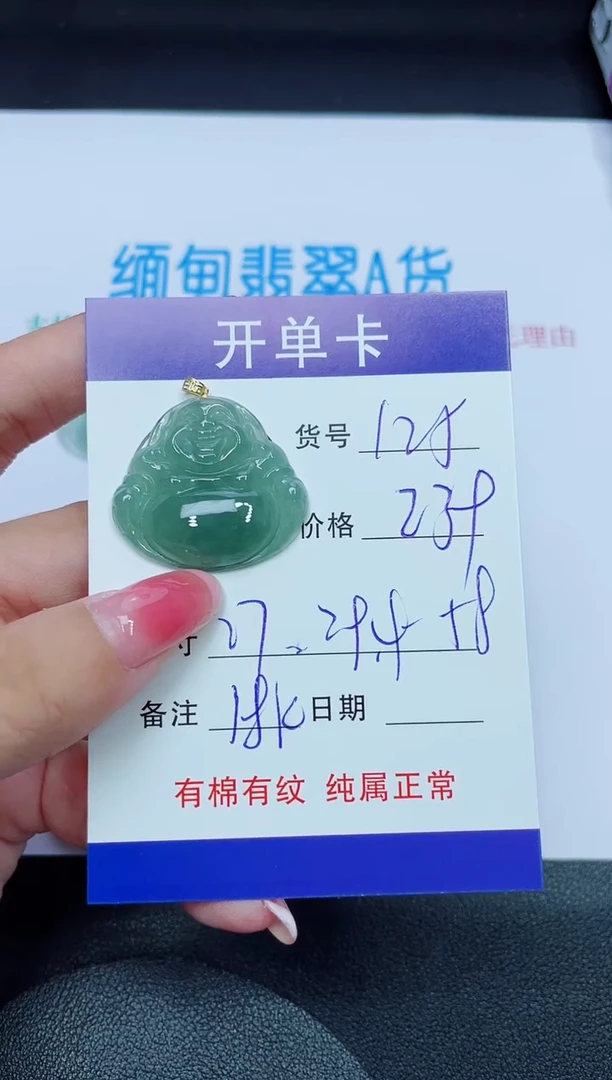 翡翠未镶嵌吊坠(赠链)125