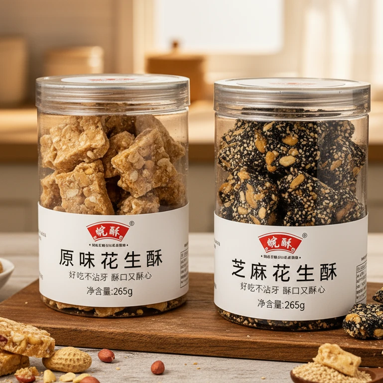 徐集皖酥花生糖酥原味芝麻265g零食正宗六安特产老式中式糕点罐装