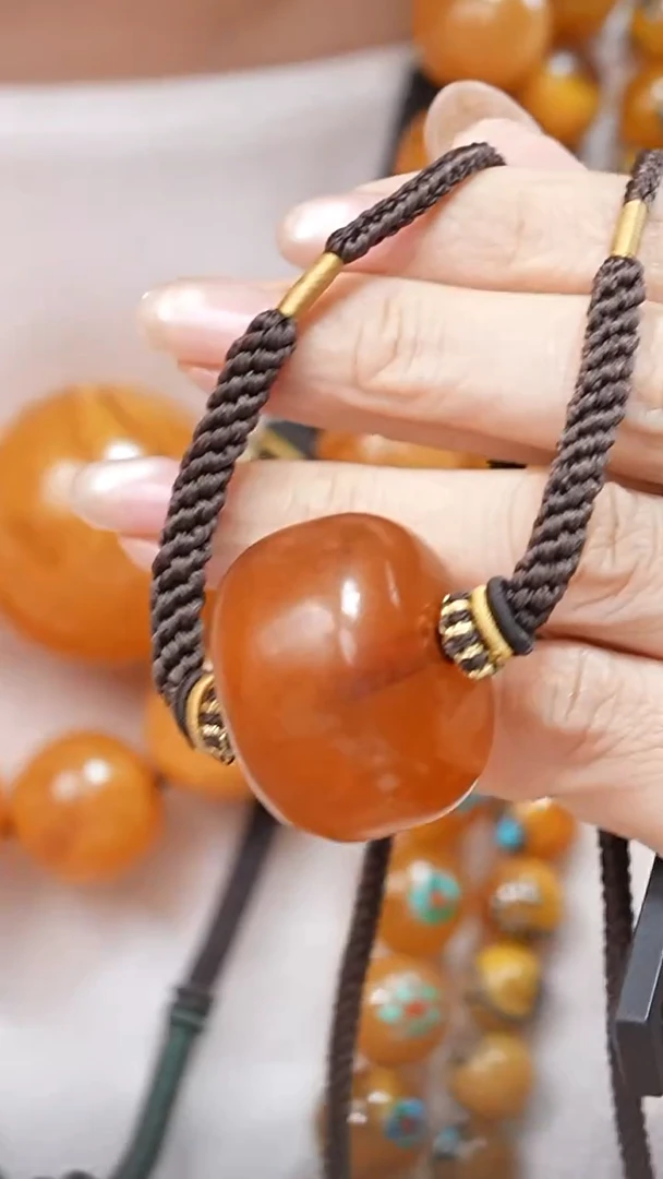 蜜蜡颈饰未镶嵌3100天然蜜蜡珠宝奇石全部保真