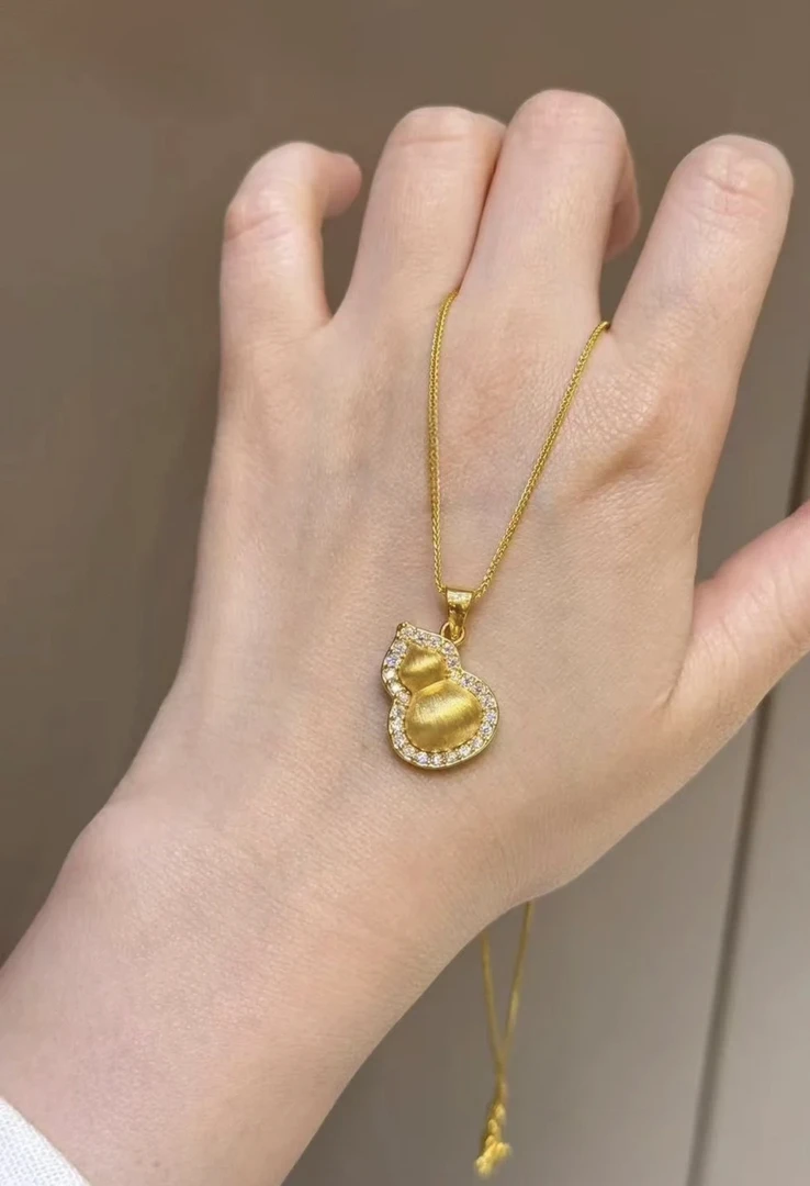 嘉盈珠宝 足金999经典时尚百搭5D点钻葫芦吊坠（拍下只发吊坠）