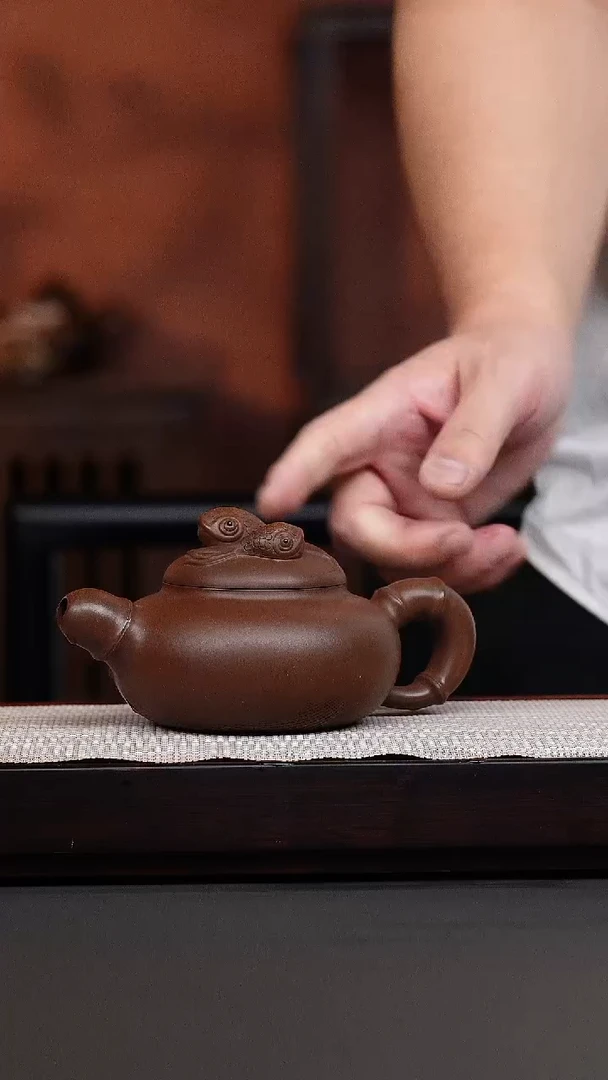 茶壶紫砂紫泥金玉满堂