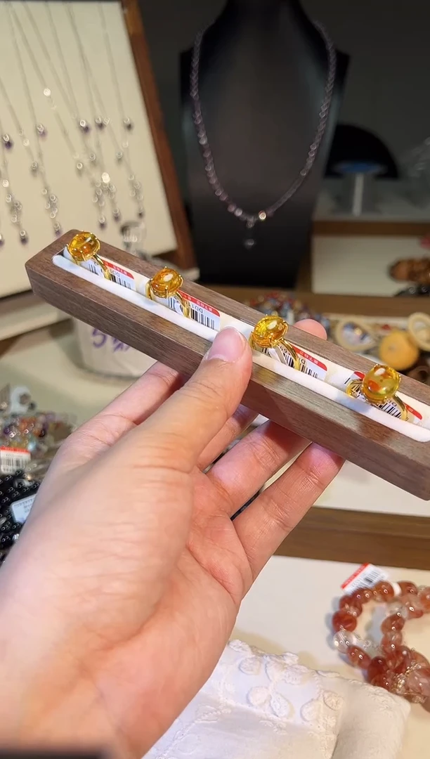未镶嵌琥珀（花珀）戒指p961多样性发货一件