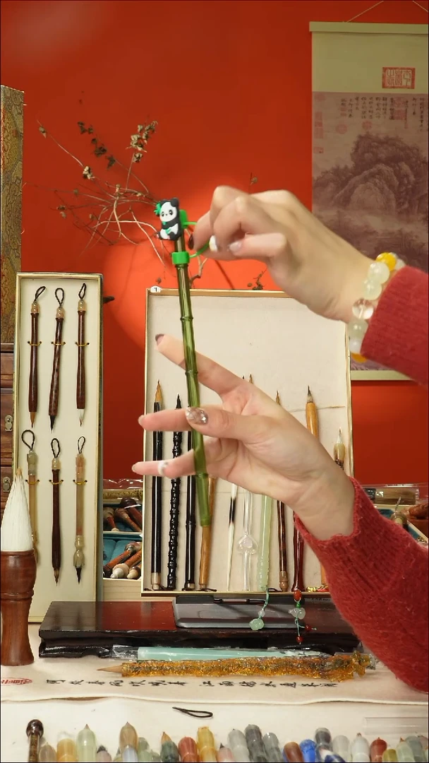 346号闪孤品高货毛笔链接 清水试笔 蘸墨不退