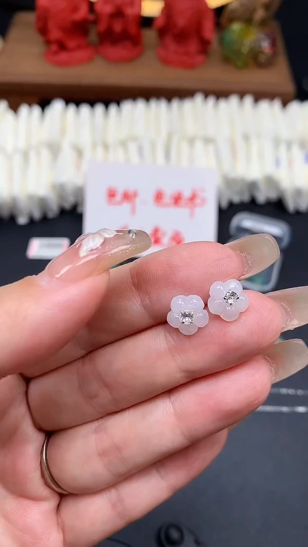 【闪购商品】翡翠耳钉银S925镶嵌MS152554