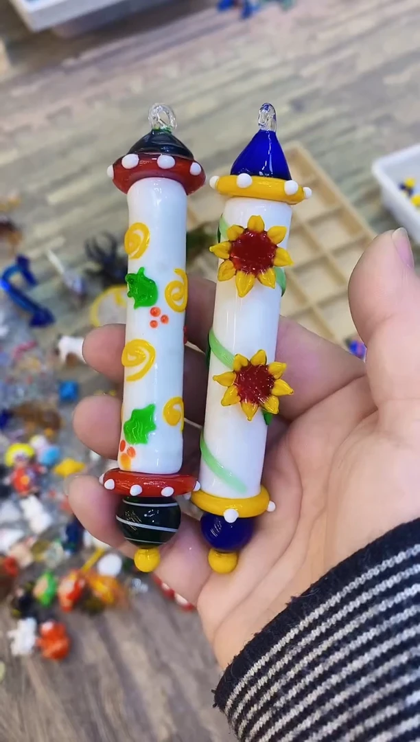 【闪购商品】琉璃手工艺品微瑕棒子2个