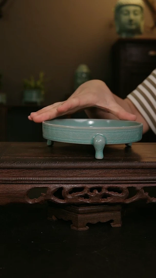 摆件仿古手工三足笔洗