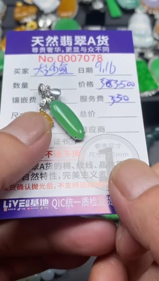 颈饰18K金镶嵌翡翠翡翠