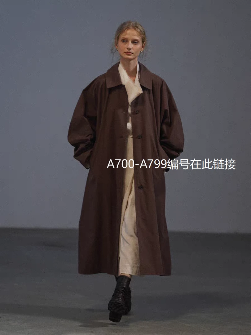 ｜A700-A799 ｜孤品合集｜匹马棉纸感肌理建筑廓形风衣外套女