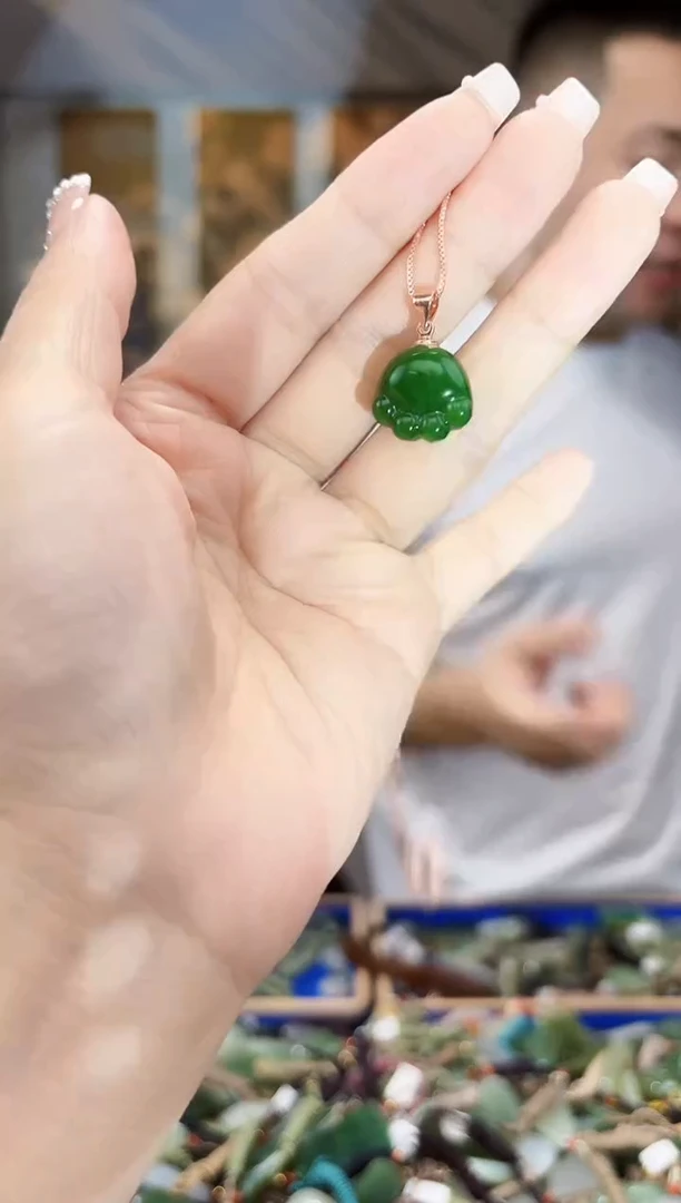 和田玉未镶嵌挂件拍一发一