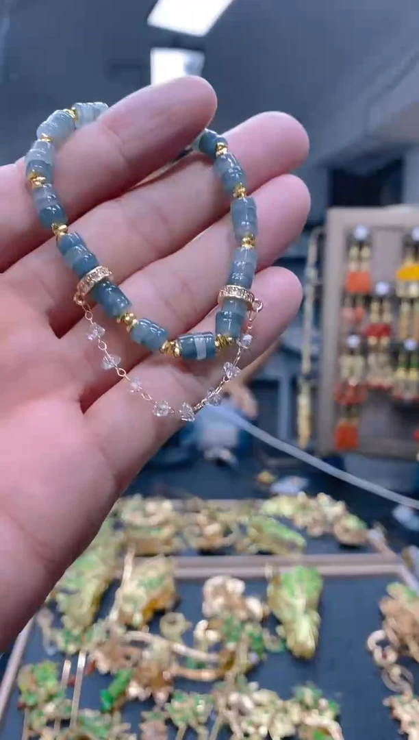 【闪购商品】翡翠耳饰合金75翡翠手链