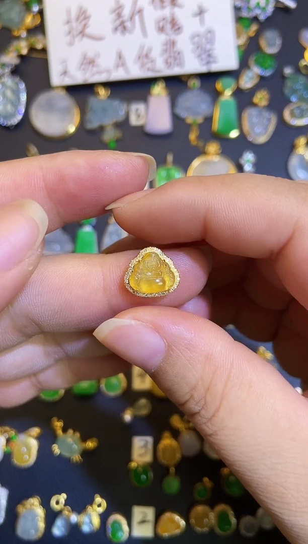 吊坠(不含链)18K金镶嵌翡翠凤1