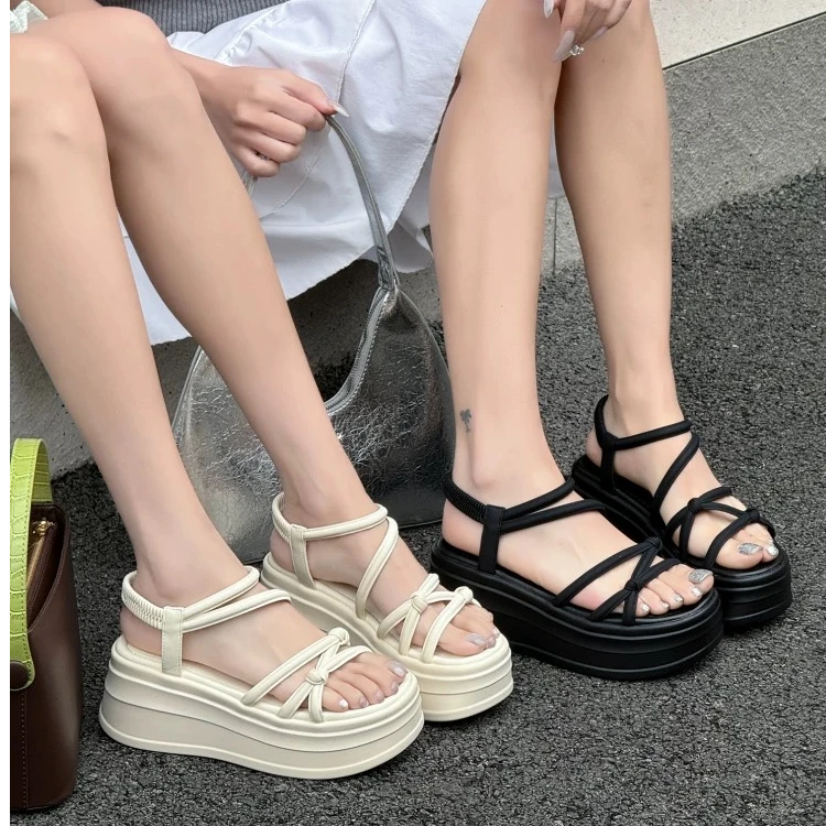 【断码清仓】坡跟罗马凉鞋银色厚底凉鞋休闲温婉风MLSY 2080