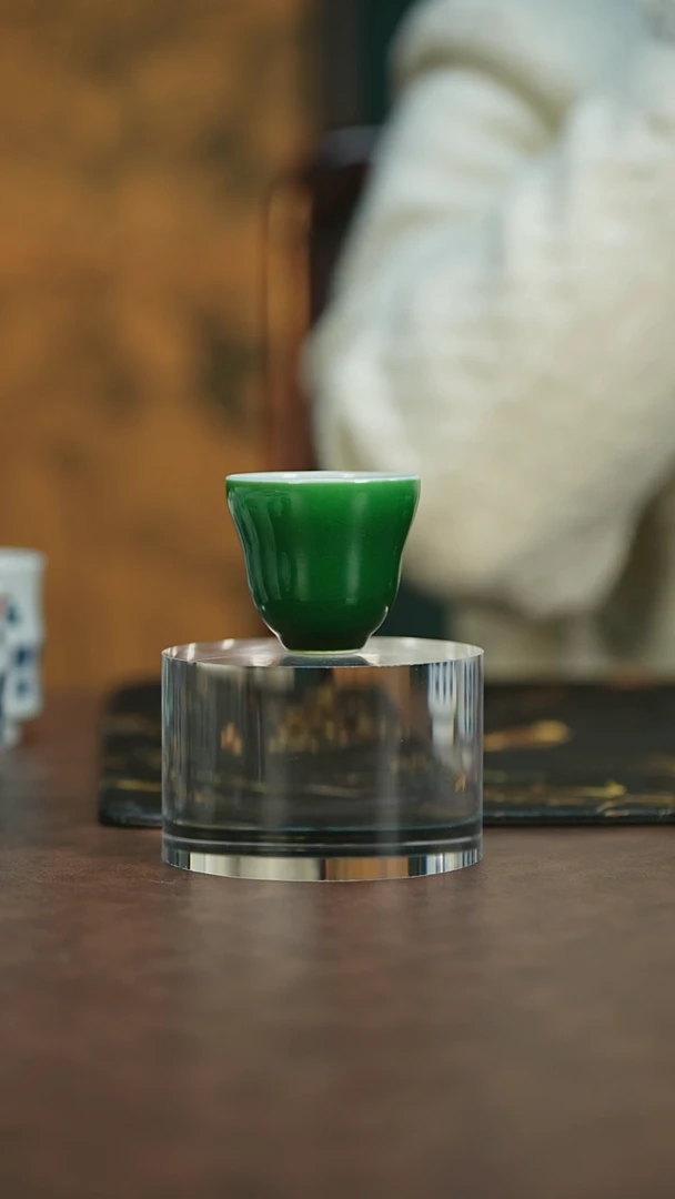 【闪购商品】瓷唐里翡翠地W绿主人杯